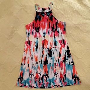 Halter neck Dress Artsy Print Multi-color